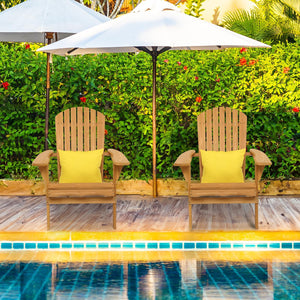 Folding Adirondack Chairs Set of 4 – Weather-Resistant Fir Wood Patio Chairs