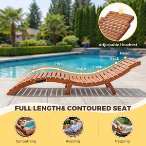 Folding Acacia Wood Chaise Lounge Chair – Outdoor Sun Lounger