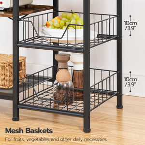 6-Tier Baker's Rack with Power Outlets & Wire Baskets
