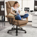 Big & Tall Reclining Office Chair with Footrest, Wide Seat, High Back, Criss Cross Wheels
