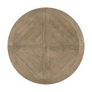 60-Inch Round Farmhouse Pedestal Dining Table – Pine Wood