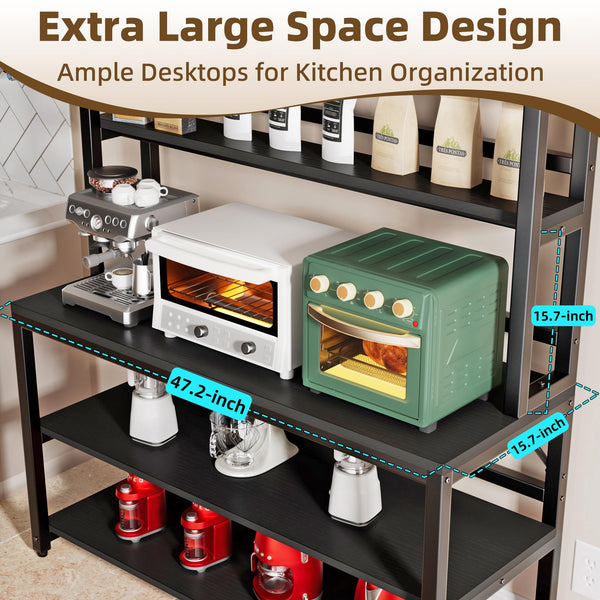 6-Tier Baker's Rack with Hutch & Storage Shelves
