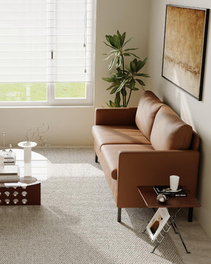2-Seater Faux Leather Loveseat Sofa