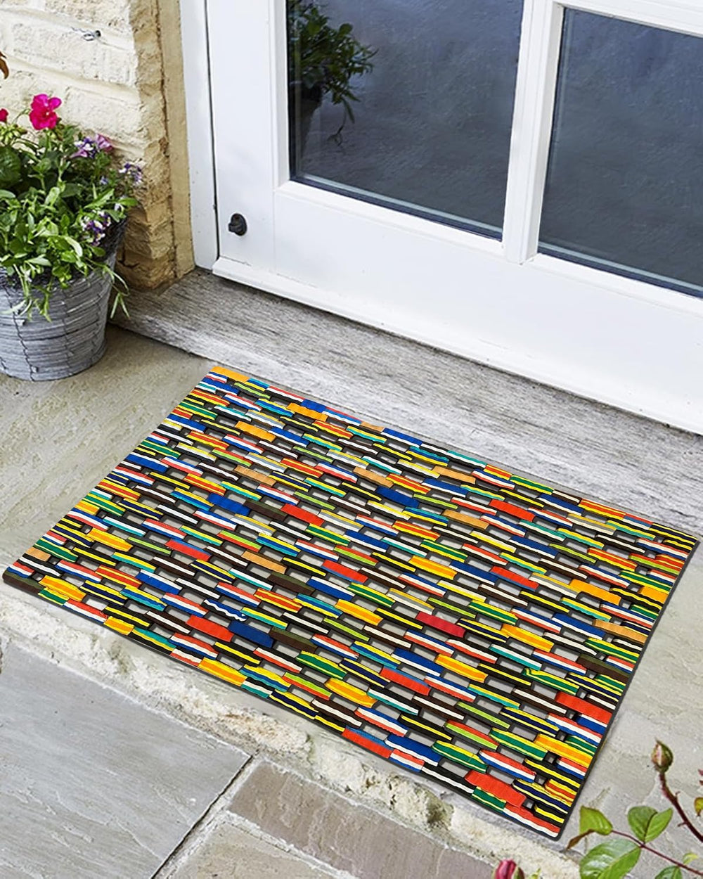 Recycled Flip Flop Outdoor Doormat 18x30 Inch