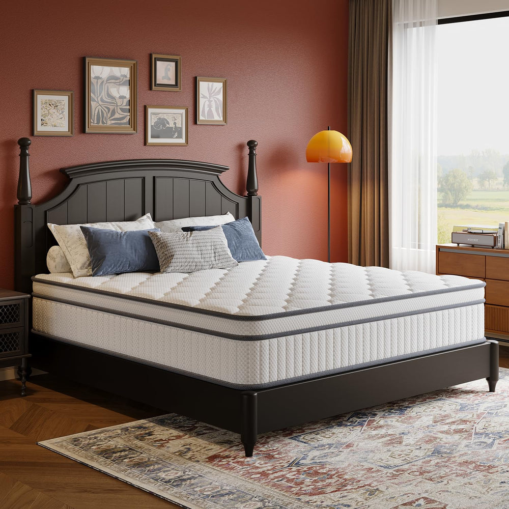 Hybrid Mattress with Cooling Gel Memory Foam & Pocket Springs – Full, Queen, King