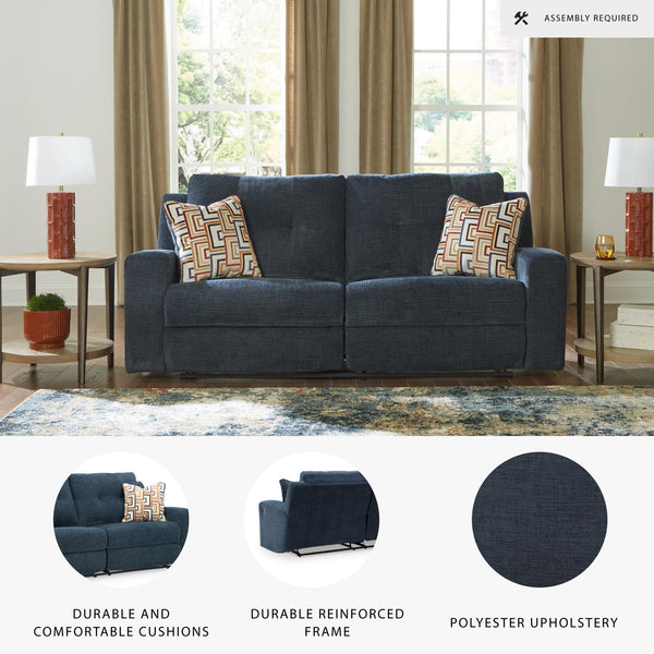 Reclining Sofa Set with Tufted Back & Pull Tab — Polyester Upholstery