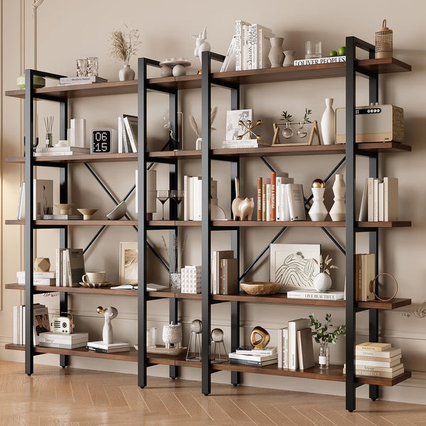 5-Tier Industrial Bookshelf