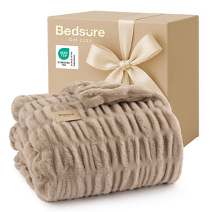 Faux Fur Throw Blanket – Double-Sided Plush 50"x60"
