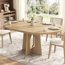 Expandable Round Dining Table 43–59 Inch with Cross Pedestal