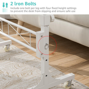 Adjustable Height Rolling Laptop Desk with Wheels