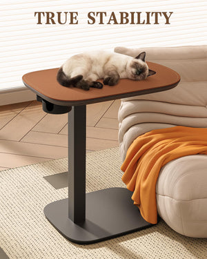 Swivel C-Shaped Side Table with Adjustable Height