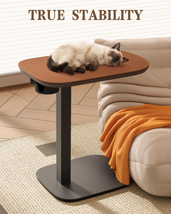 Swivel C-Shaped Side Table with Adjustable Height