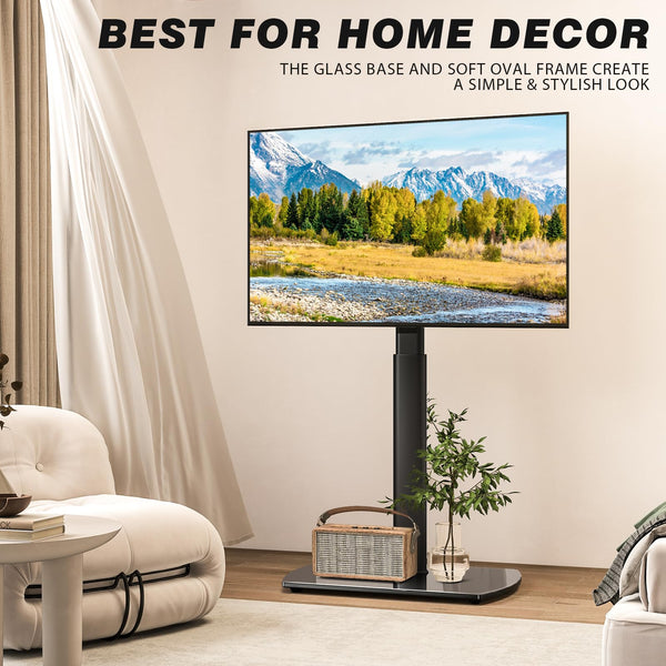 Swivel Height Adjustable TV Floor Stand for 27-70 Inch TVs