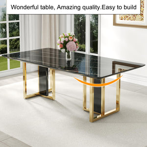 Modern Marble Dining Table Set with Chairs