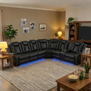 Power Reclining Sectional Sofa with LED Lights