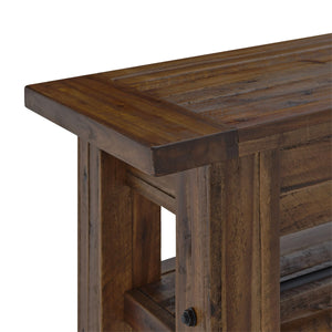 54-Inch Industrial Wood Console Table with Two Open Shelves