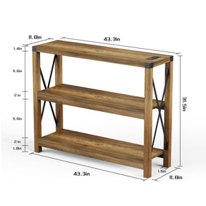 Entryway Console Table with Outlets, USB Ports & 3-Tier Open Shelves