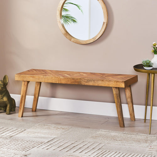 Mango Wood Rectangular Dining Bench