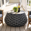 30.5" Round Outdoor Patio Side Table with Removable Lid