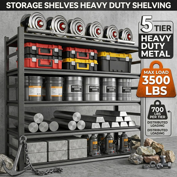 Heavy Duty 5-Tier Metal Storage Shelving Unit