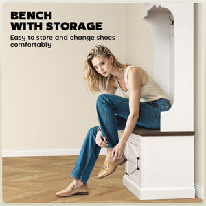 3-in-1 Hall Tree with Shoe Storage, Coat Rack & Entryway Bench