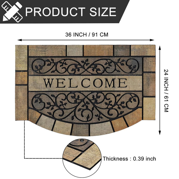 Rubber Outdoor Doormat with Non-Slip Backing