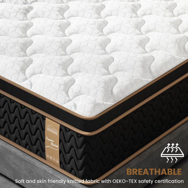 Queen 10-Inch Firm Hybrid Mattress with Pocket Springs