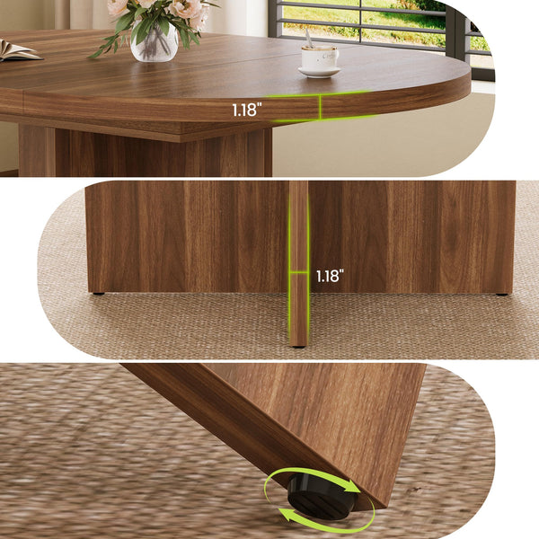 Extendable Round Dining Table 43–59 Inch for 4–8 People