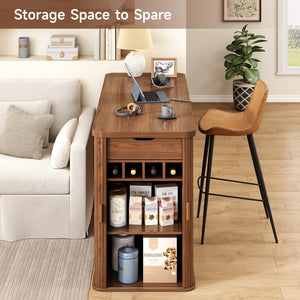 59-Inch Fluted Kitchen Island with Storage