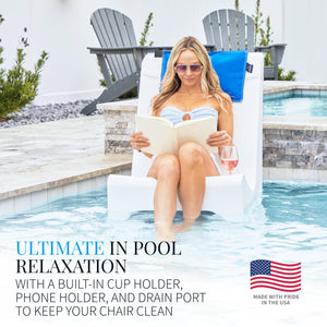In-Pool Chaise Lounge Chairs for Tanning Shelf – Set of 2, White