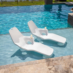 In-Pool Lounge Chairs for Sun Shelf Set of 2 with Adjustable Risers