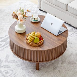 Round Lift-Top Coffee Table with Hidden Storage