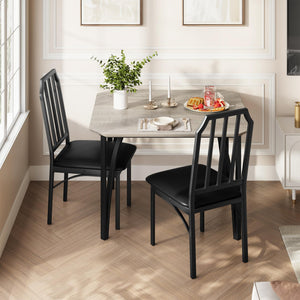 2-Person Dining Table Set with Upholstered Chairs