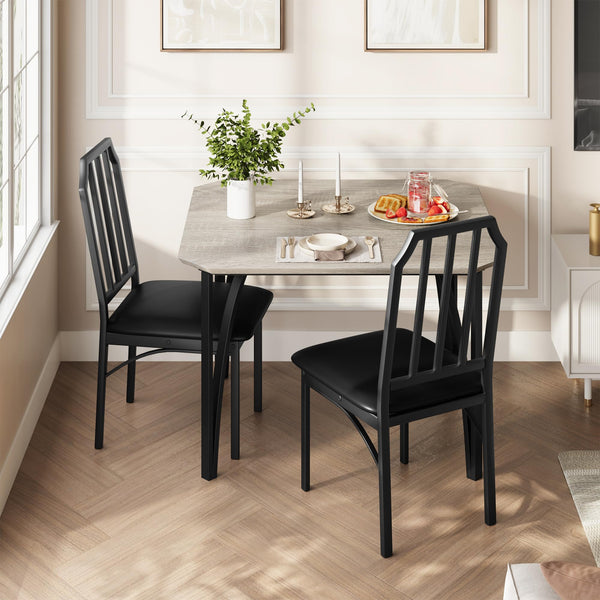 2-Person Dining Table Set with Upholstered Chairs