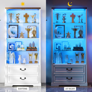 Glass Display Cabinet with LED Lights & Body Sensor