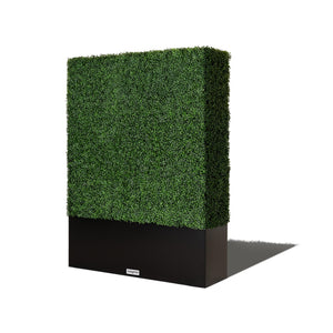 Artificial Boxwood Hedge Wall Privacy Panel with Steel Planter Box