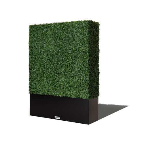 Artificial Boxwood Hedge Wall Privacy Panel with Steel Planter Box
