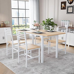 Extendable Dining Table Set with 4 Chairs for 4–6 People