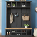 Farmhouse Hall Tree with Bench & Shoe Storage