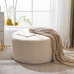 Round Velvet Ottoman Foot Stool – 30" Upholstered Pouf