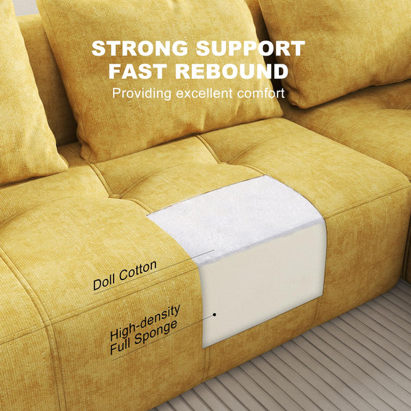 L-Shaped Modular Sectional Sofa with Deep Seat