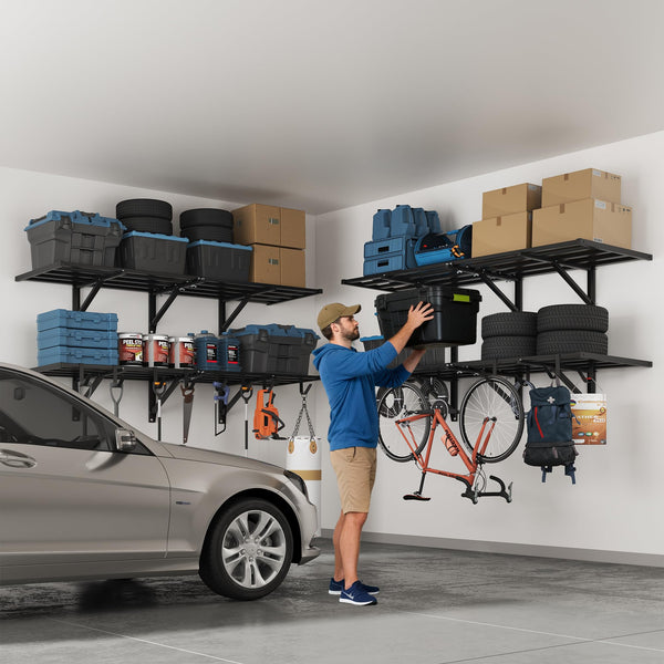 Heavy Duty Garage Wall Shelving with Hooks
