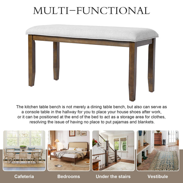 6-Piece Extendable Dining Table Set with Chairs and Bench