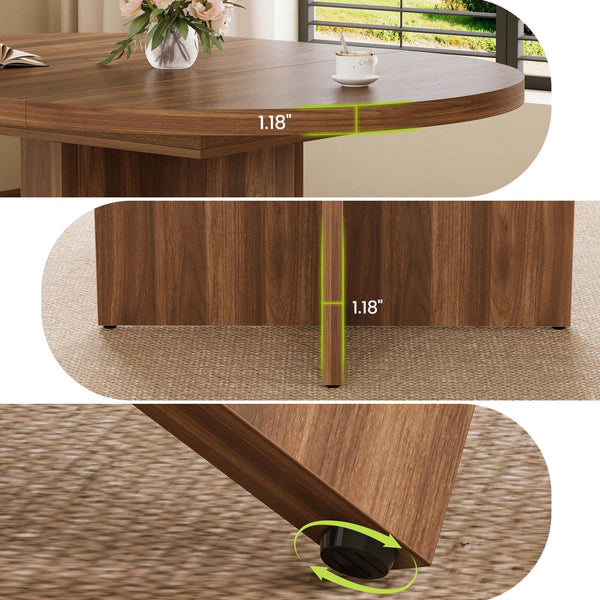 Extendable Round to Oval Dining Table 43.3"-59" | Seats 4-8