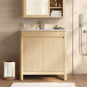 30" Freestanding Bathroom Vanity with Ceramic Sink