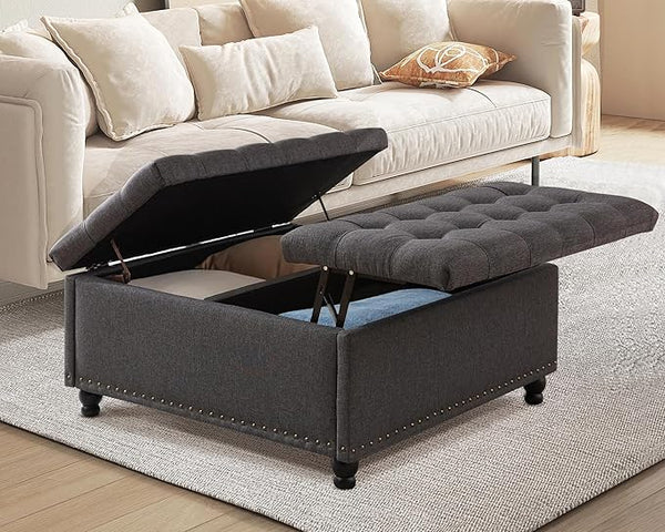 Large Square Storage Ottoman with Lift Top