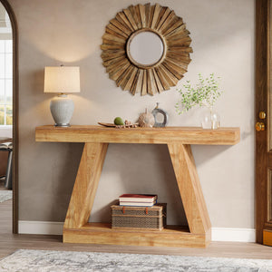 Farmhouse Console Table 55 Inch with Storage