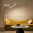 5-Head Arc Floor Lamp with Rotating LED Lights