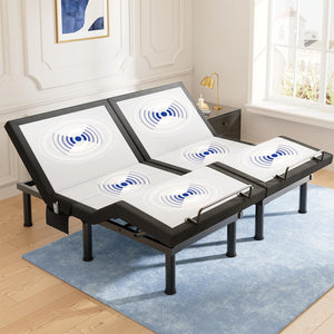 Adjustable Bed Frame with Massage & Wireless Remote