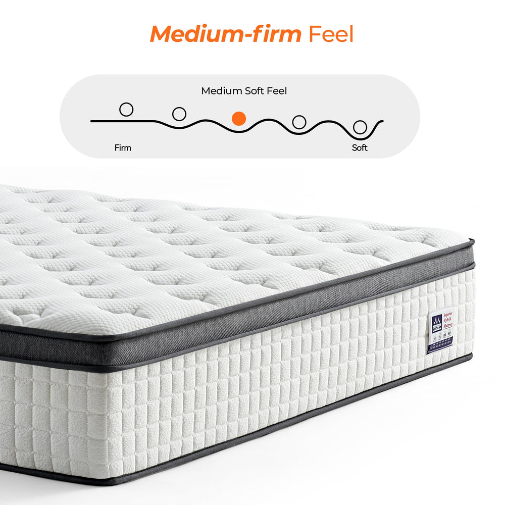 Hybrid Mattress with Gel Memory Foam & Pocketed Coils